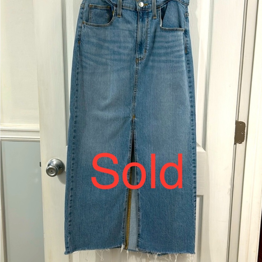 Long denim skirt